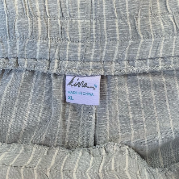 SOLD 100% Cotton Blue/White Striped Shorts - Picture 5 of 6